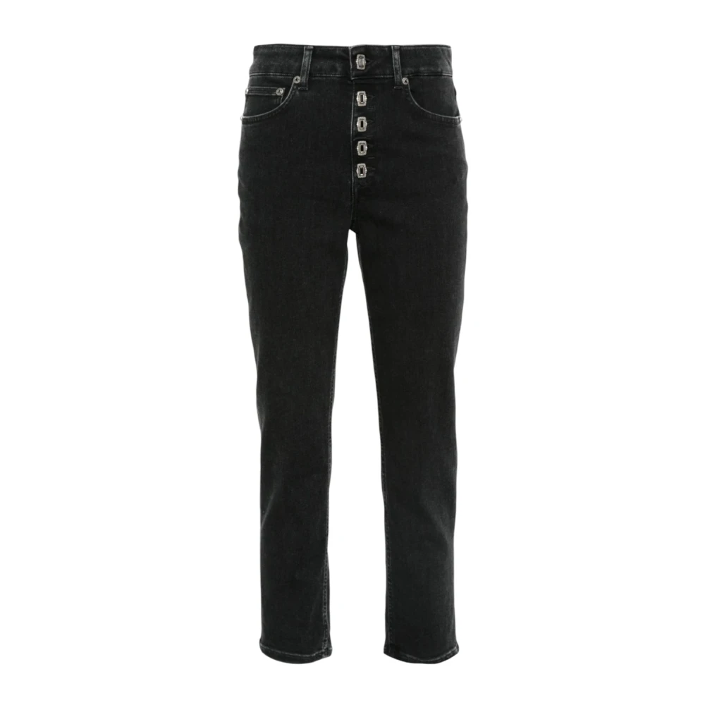 Dondup Zwarte katoenen damesjeans met zakken Black Dames