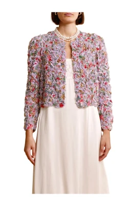 Vintage Georgette-jacka med volanger