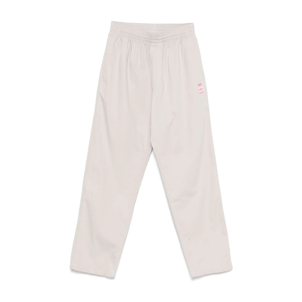 Adidas Beige Gestreepte Elastische Taillebroek Beige Heren