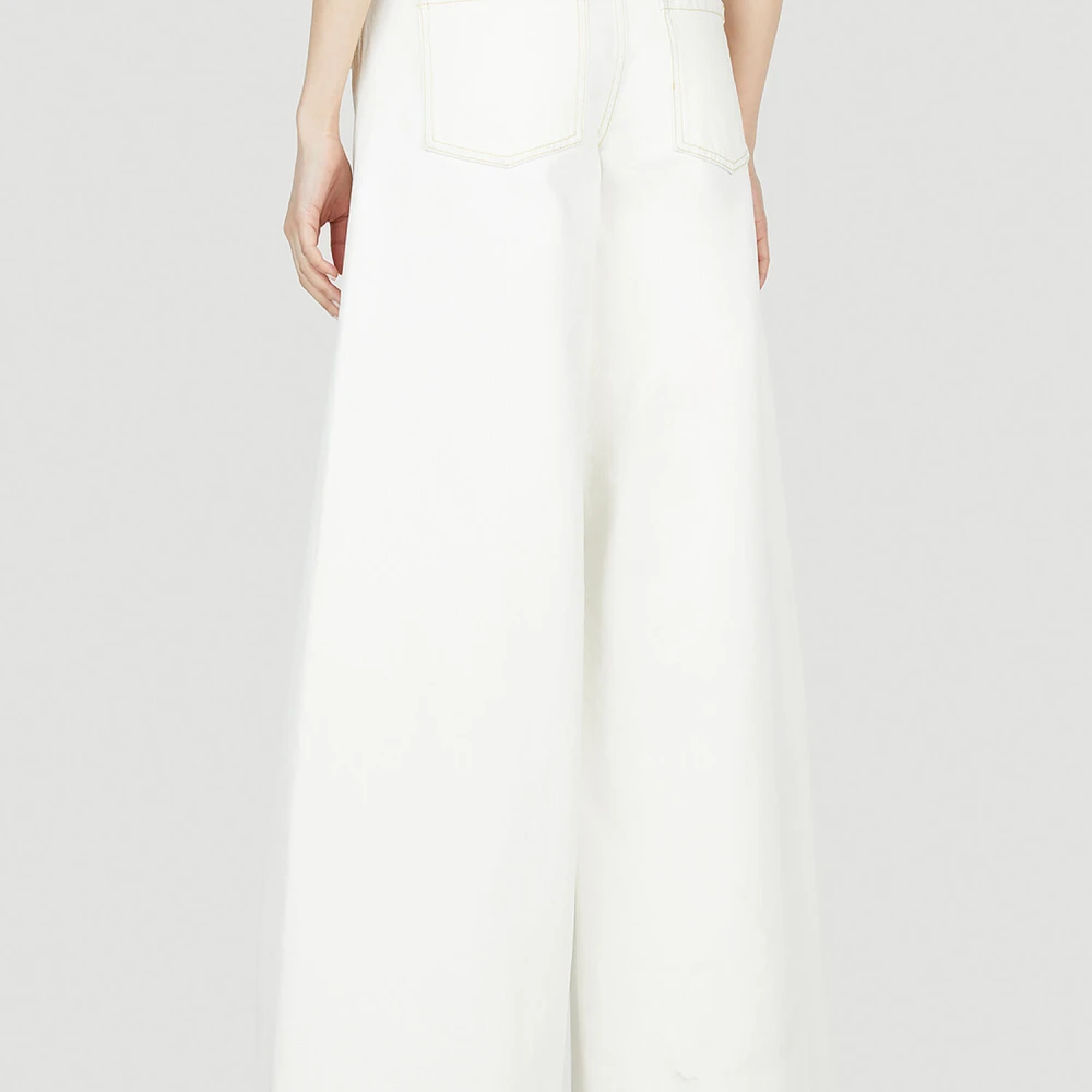 Moncler Wijde pijpen broek White Dames
