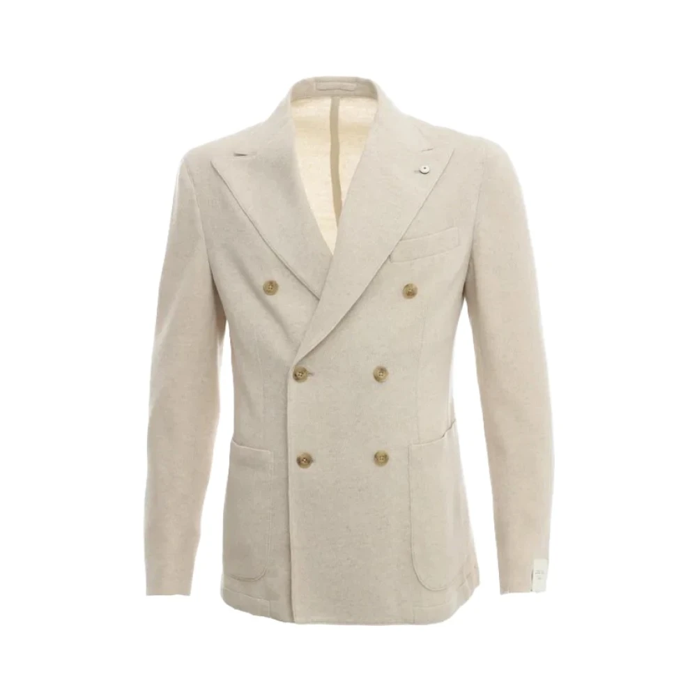 L.b.m. 1911 Men's Beige Blazers, L, Double-Breasted Jacket