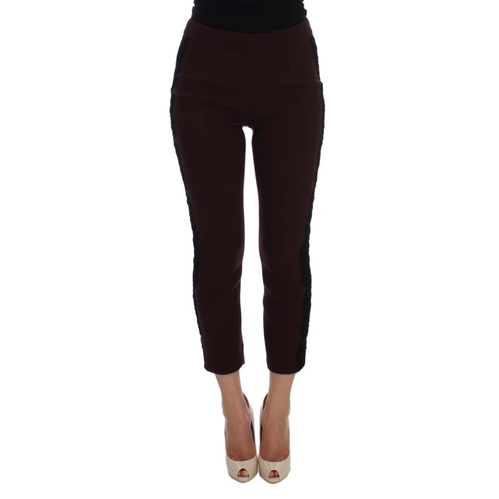 Dolce & Gabbana Women's Purple Torero Stretch Slim Capri Pants