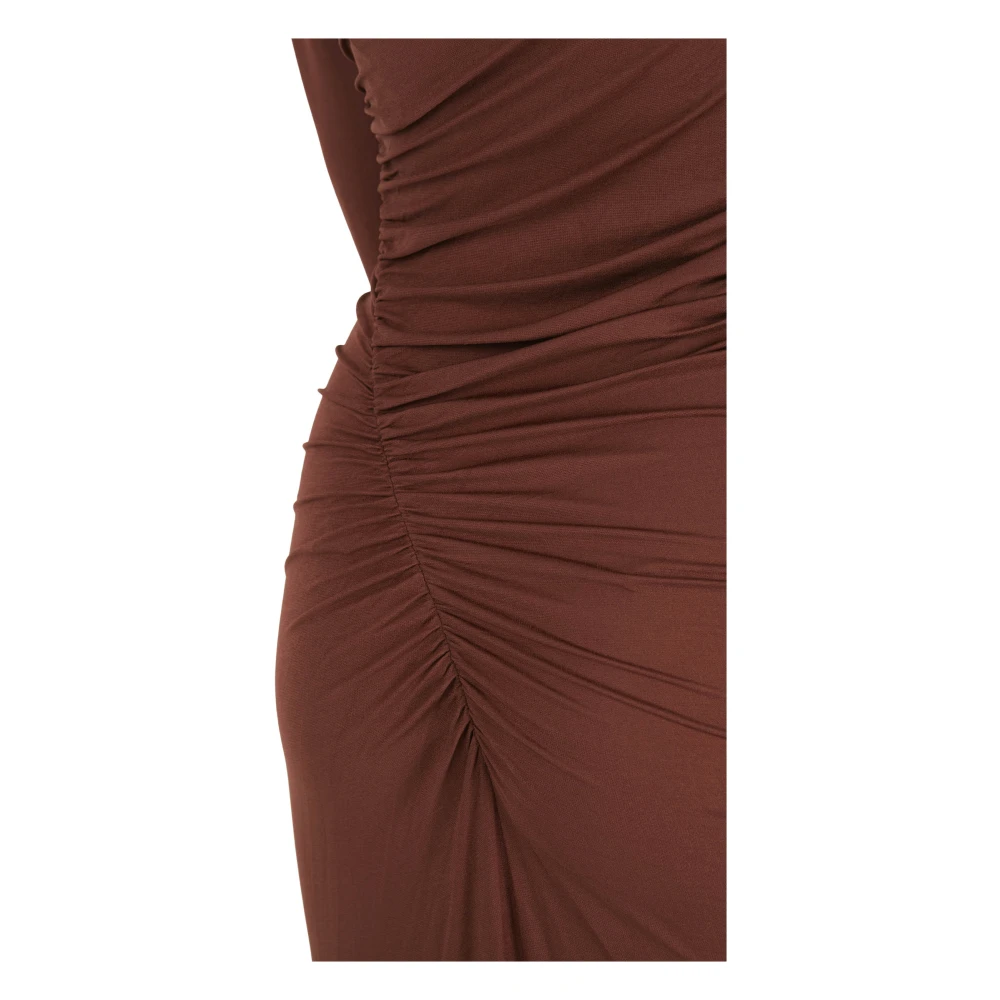Cortana Asymmetrische Cupro Stretch Jurk Red Dames