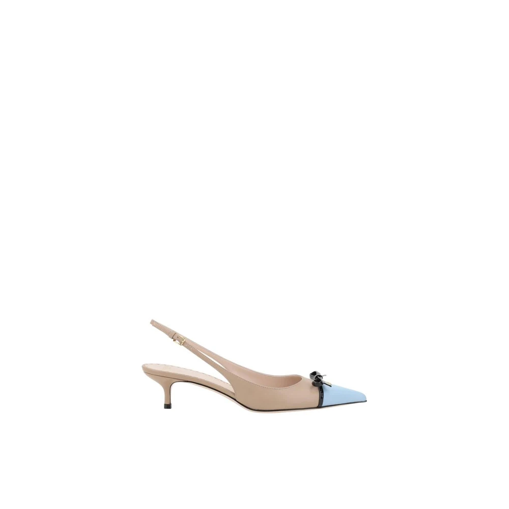 Valentino Garavani Women's Multicolor Pumps,, Vlogo Bow Slingback Pumps Elegance Size 4