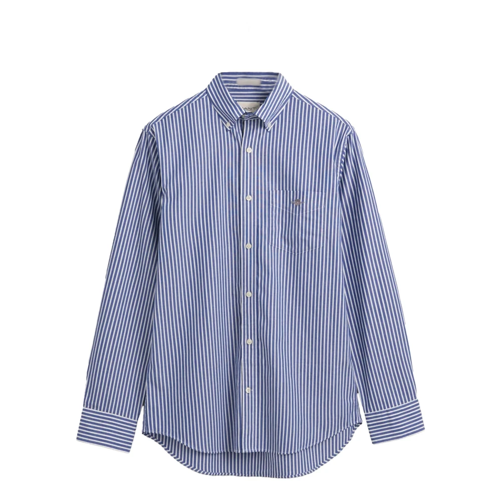 Gant Men's Blue Blauw Stijlvol Casual Shirt