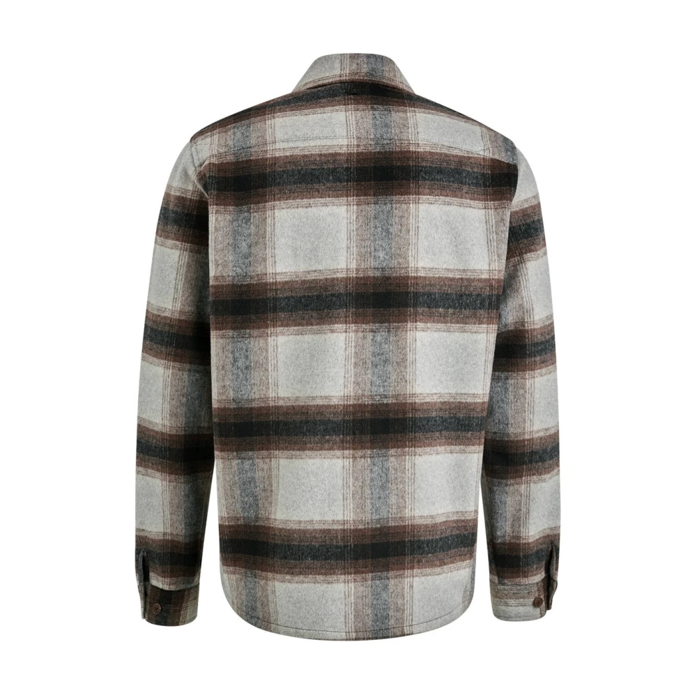 Vanguard Check Brushed Overshirt Gray Heren