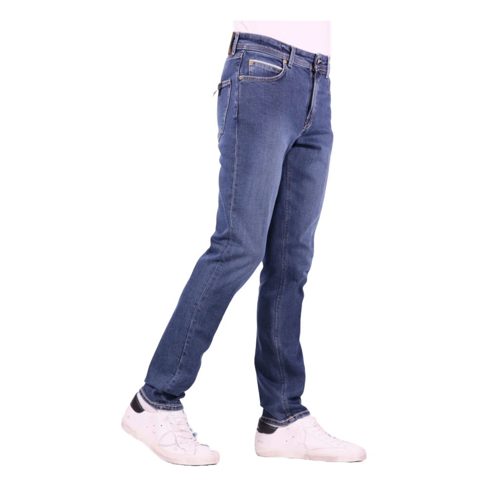 Briglia Blauwe Jeans Katoen Elastaan Stof Blue Heren