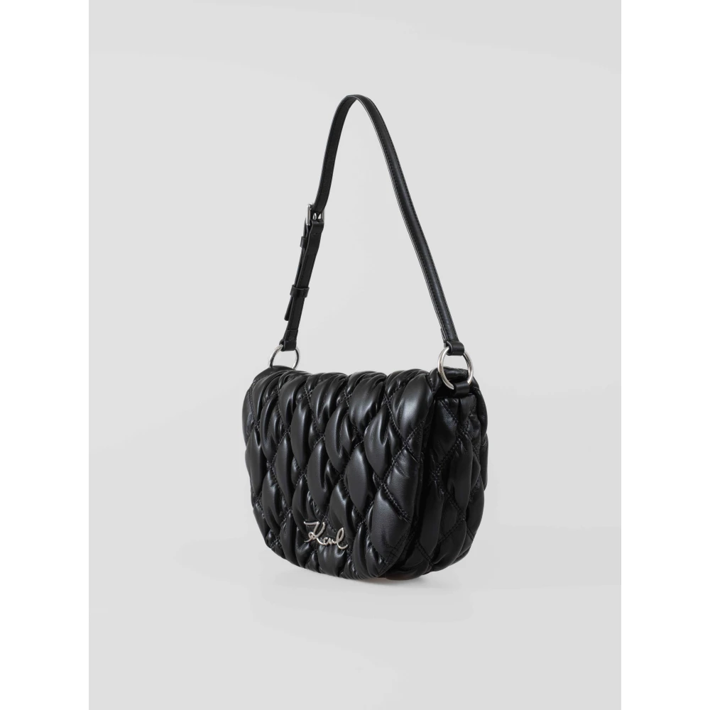 Karl Lagerfeld K Signature Quilt Flap SHB Black Dames