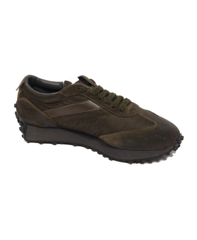 chaussure-en-daim-tissu-vert-a-effet-vintage