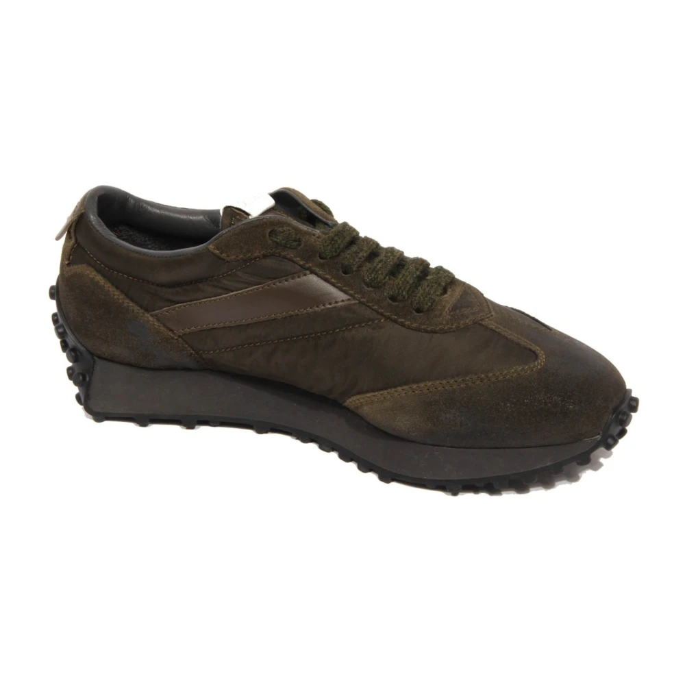 Doucal’s Vintage Effect Suède/Stoffen Sneakers Heren Schoenen Groen