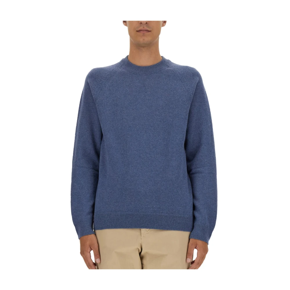 PS By Paul Smith Merino Wol Jersey Gemaakt in Portugal Blue Heren