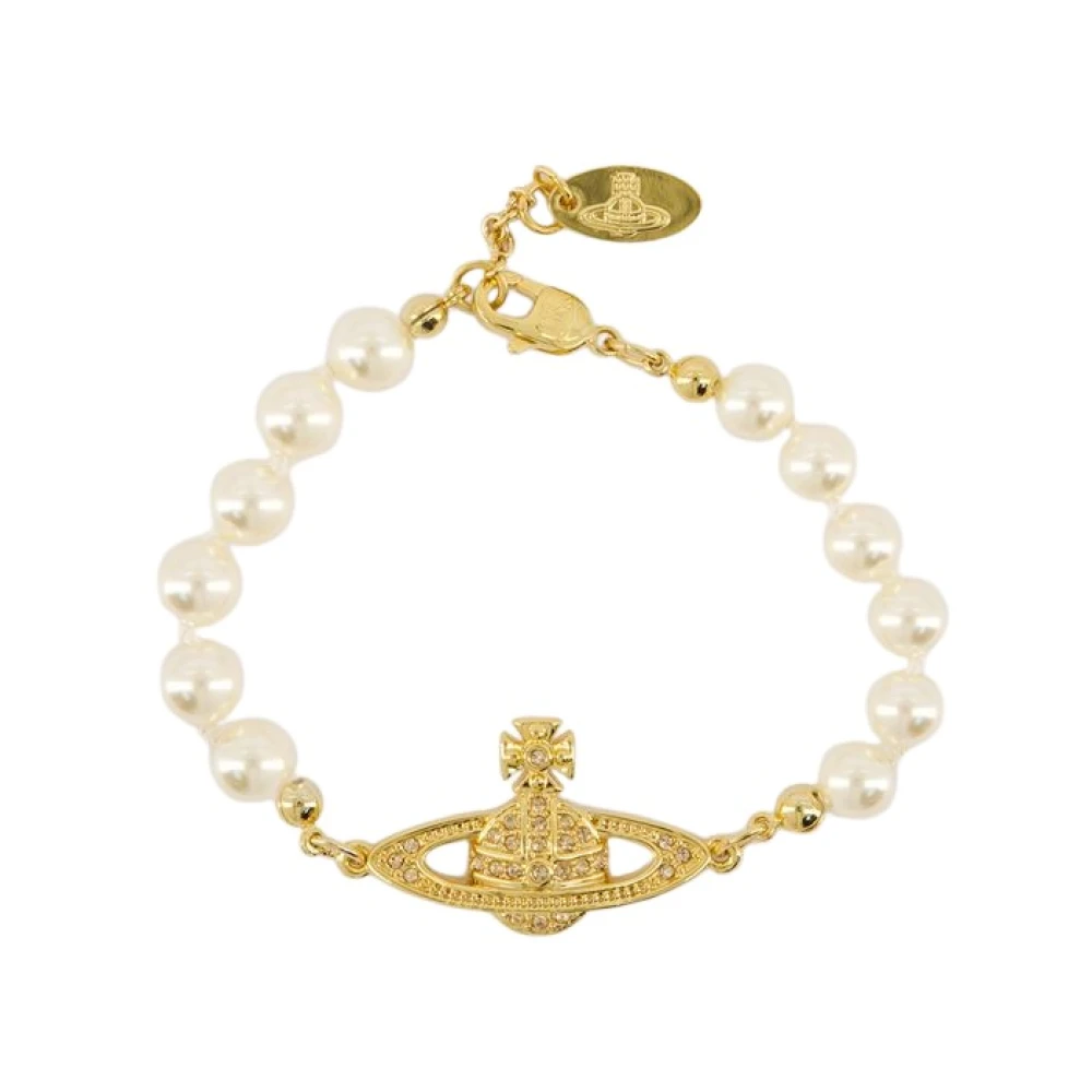 Vivienne Westwood Mini Bas Relief Pearl Bracelet - Topaz R122 - Image 4
