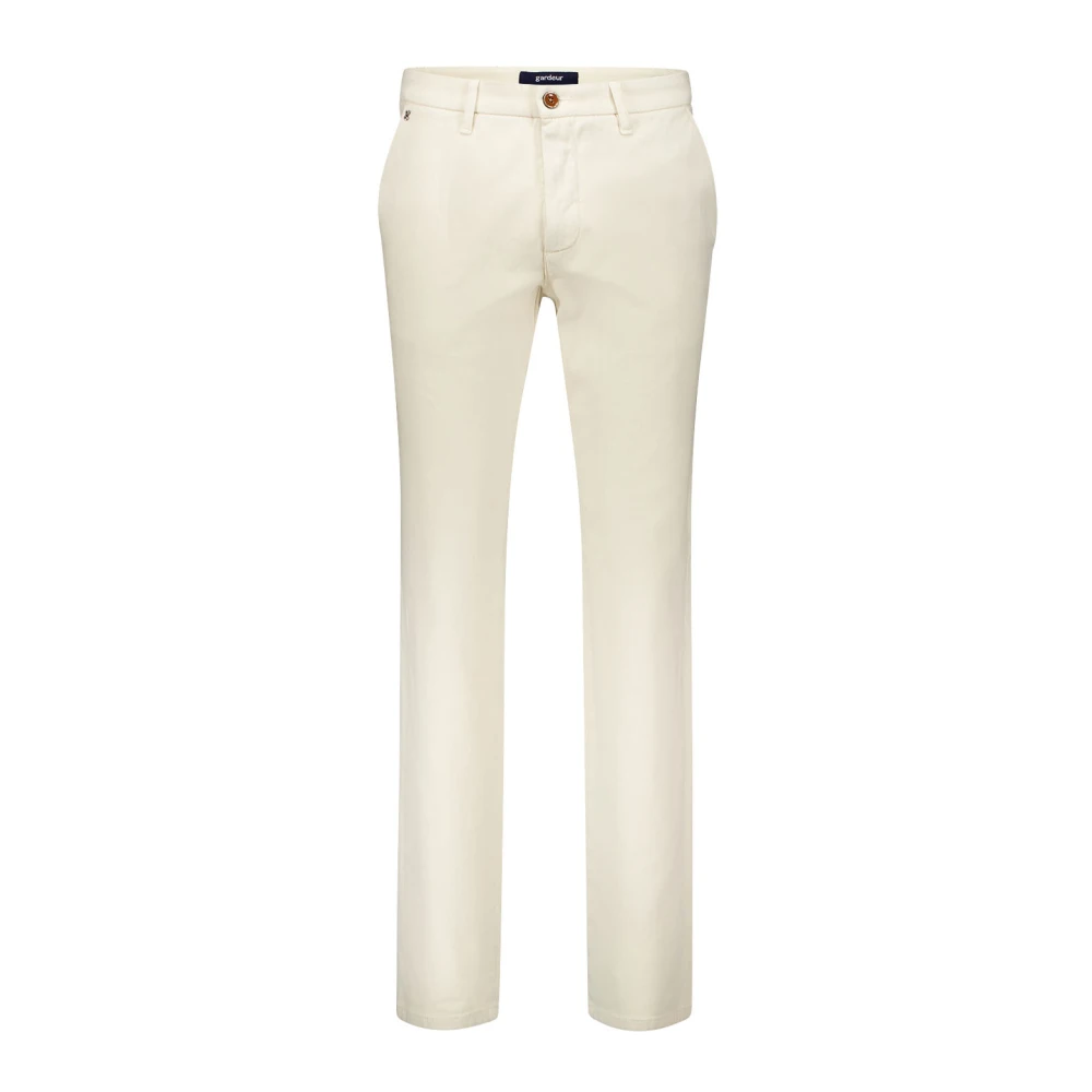 Gardeur Katoenen Crème Broek Beige Heren