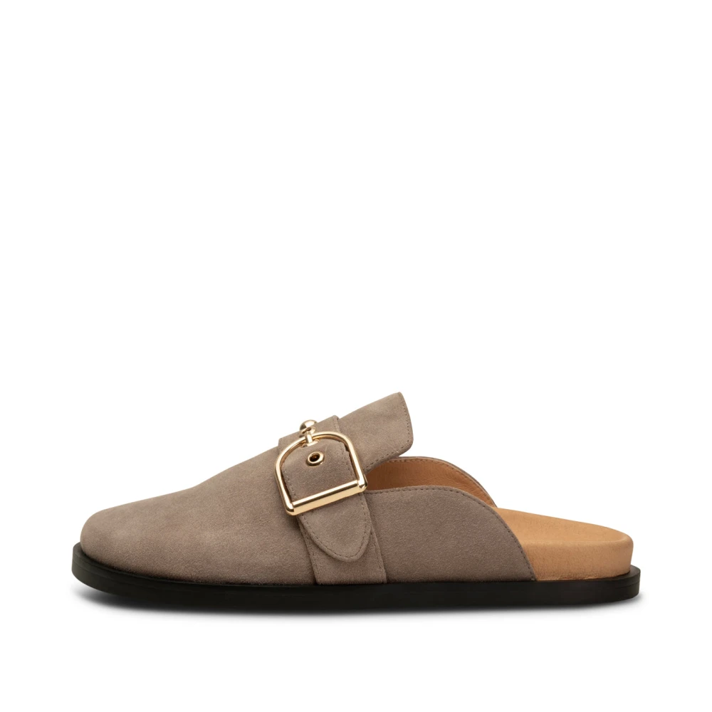 Shoe the Bear Siri Gesp Klomp Suède Taupe Beige Dames