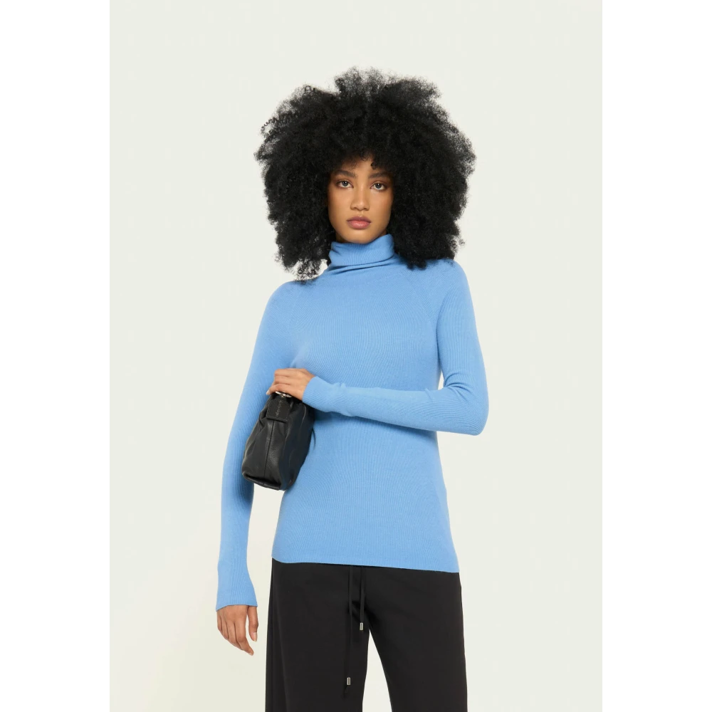 Vicario Cinque Geribbelde coltrui veelzijdig en trendy Blue Dames