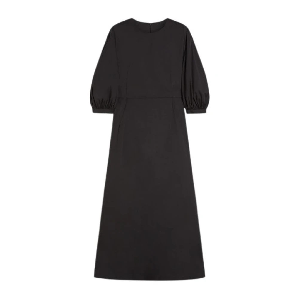 Max Mara Pofmouw Katoenen Jurk Black Dames