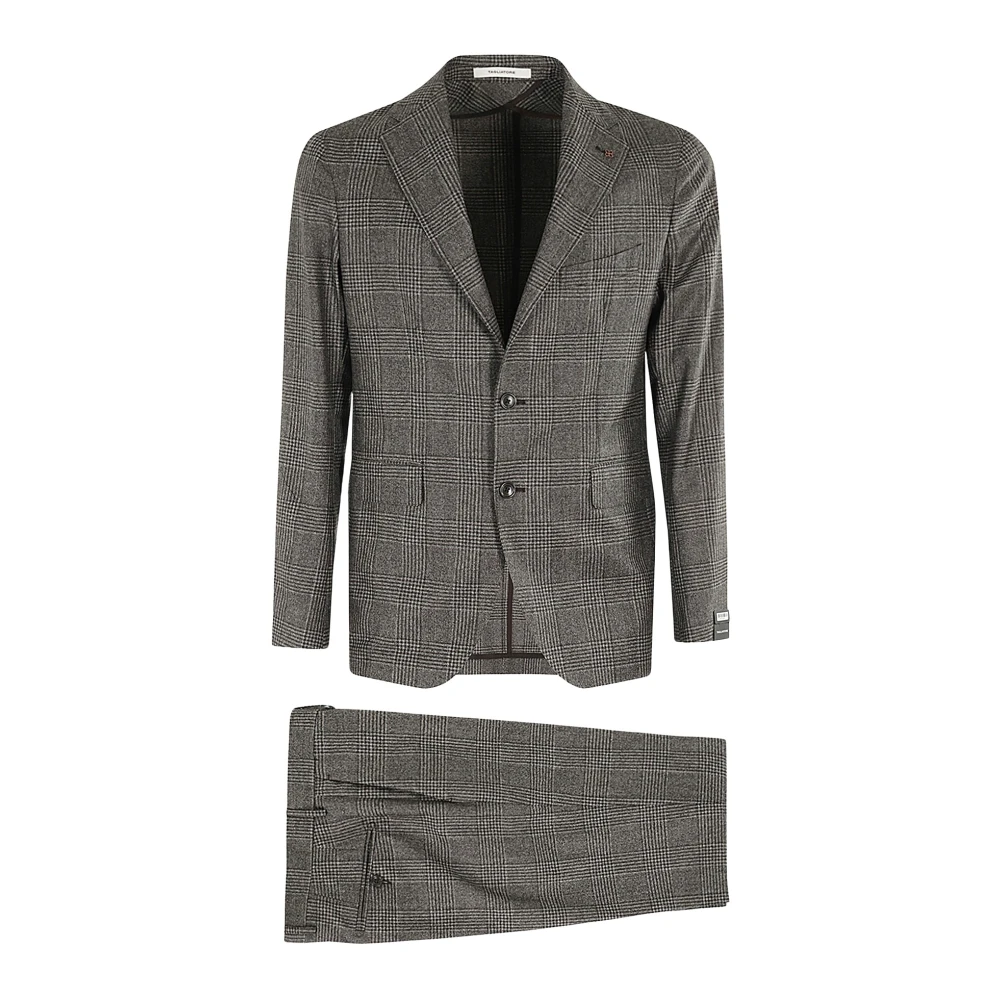 Tagliatore Wollen Geruite Jurk Gray Heren