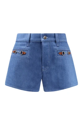 Bomullsshorts med ikoniska Horsebits framtill