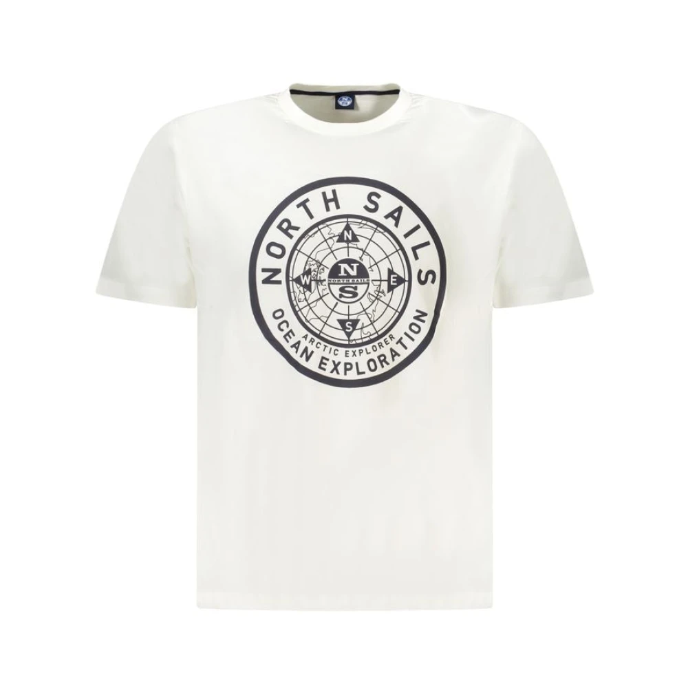 North Sails Wit Katoenen T-Shirt White Heren