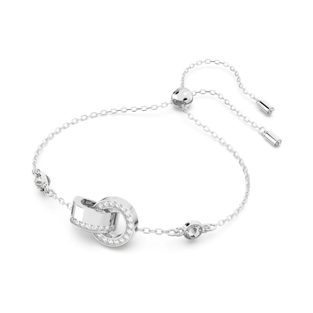 Hollow Armbånd Hvit Krystall Rhodium