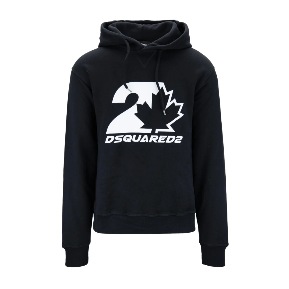 Dsquared2 Men's Black Hoodies,, Hooded Sweatshirt With Drawstring Extra Large