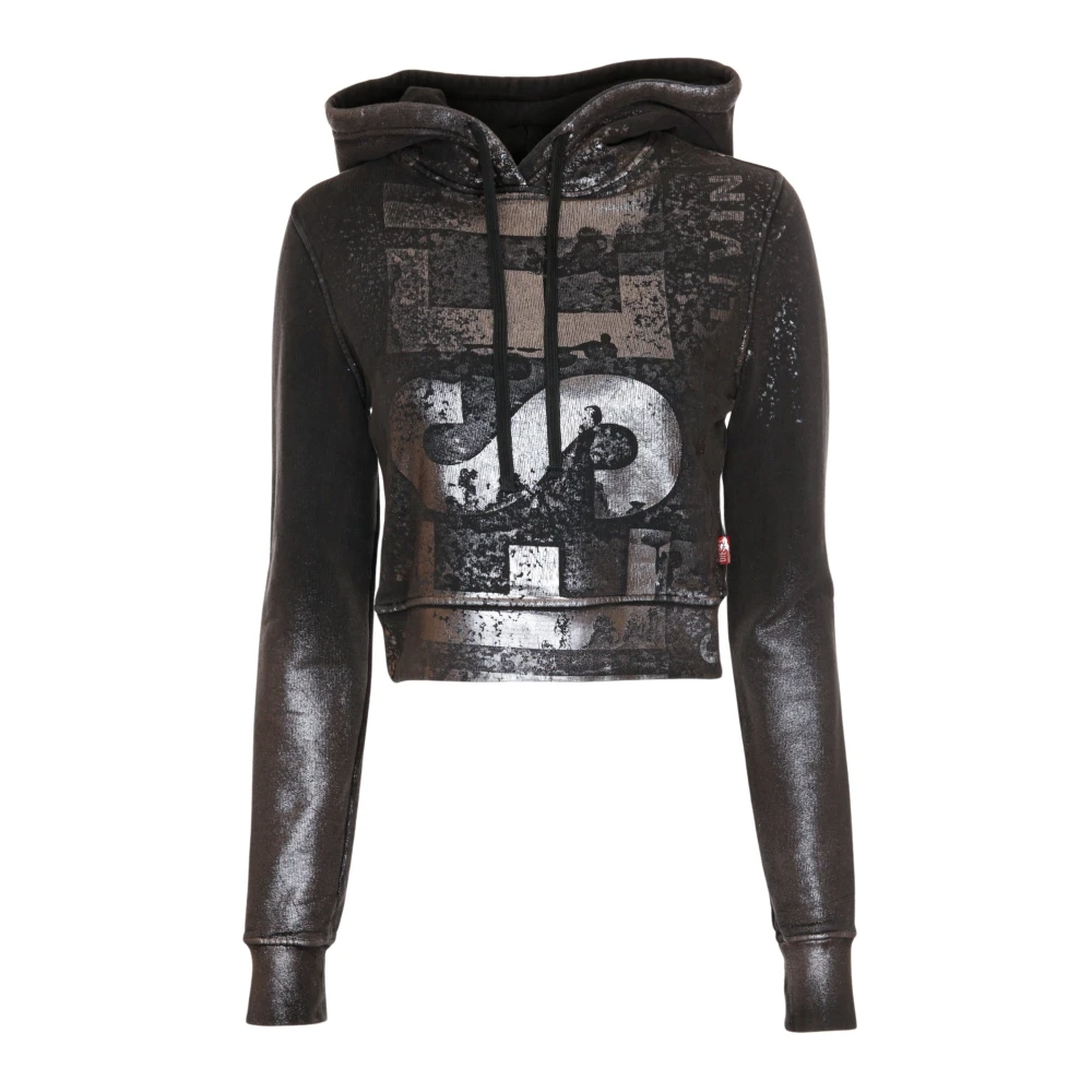 Diesel Vintage hoodie met capuchon en trekkoord Gray Dames