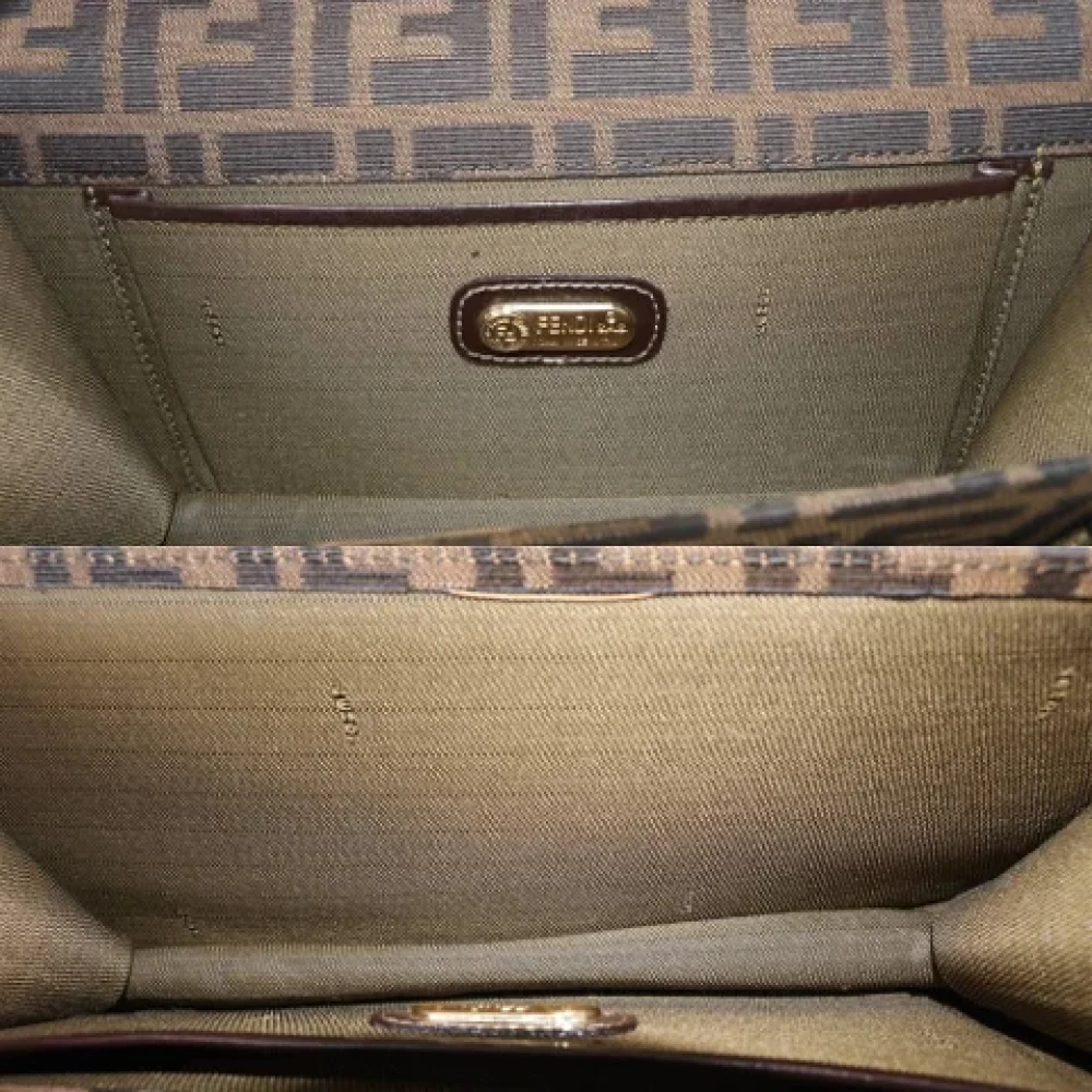 Fendi Vintage Pre-owned Canvas shoulder-bags Brown Dames