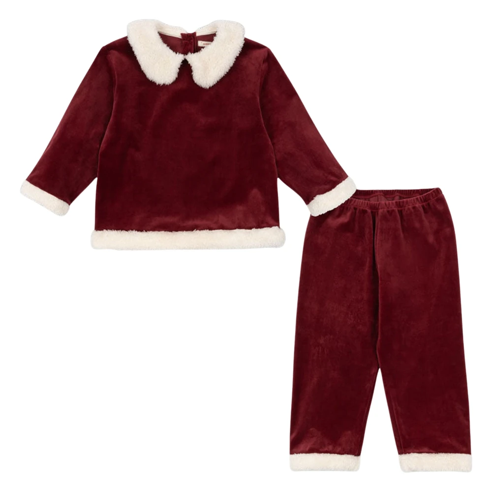 Konges Sløjd Girls Red Kids Sets, 9 M, Velvet Christmas Trouser Set