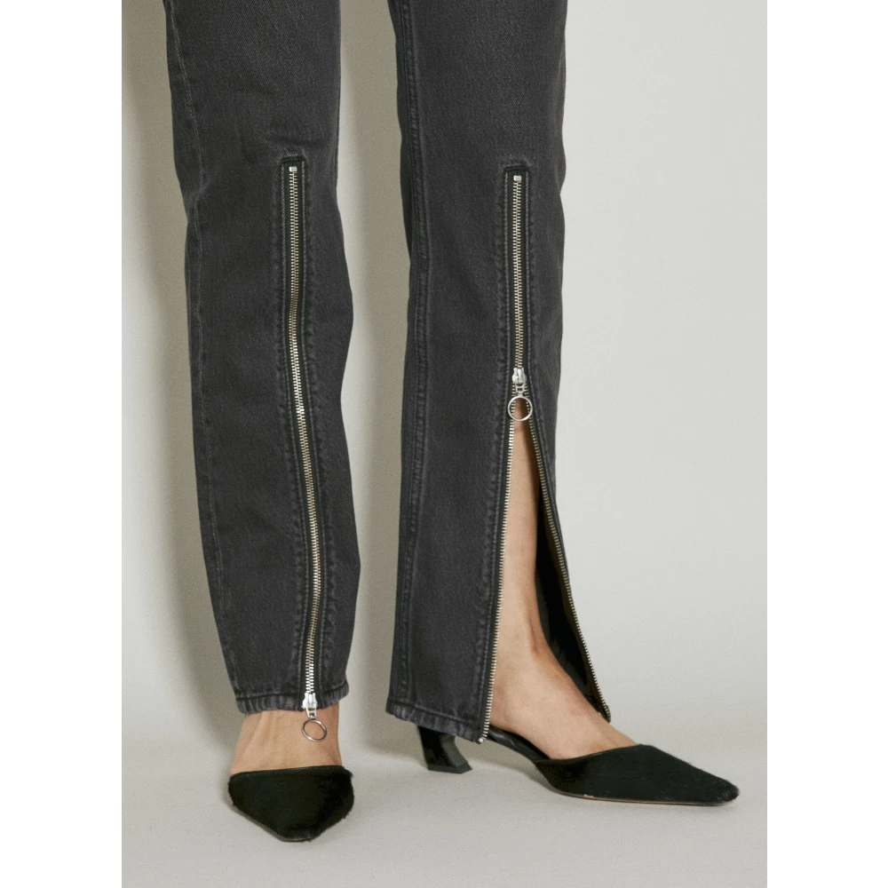 Eytys Zip Jeans met manchetten Black Dames