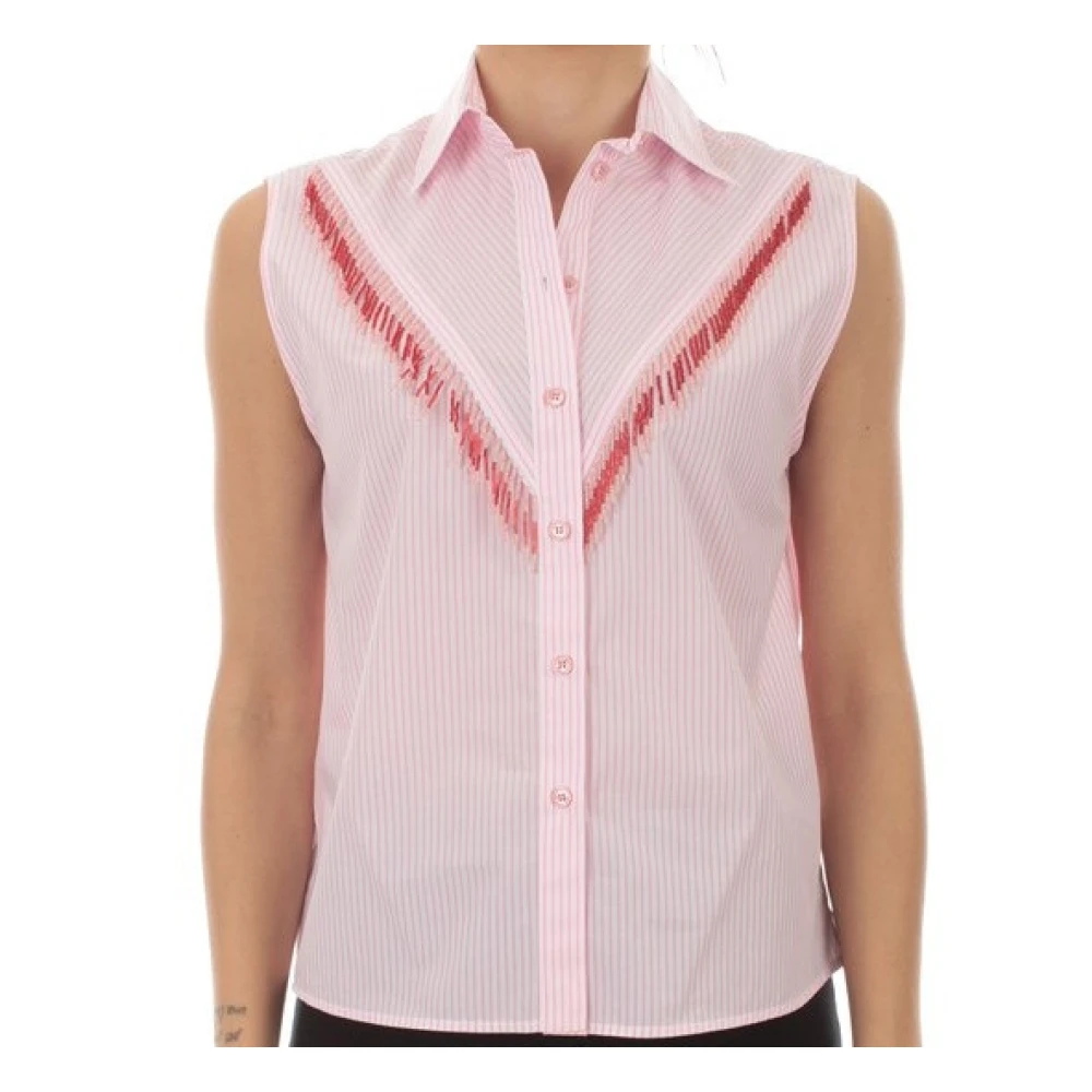Pinko Stijlvol Quotato Shirt Pink Dames