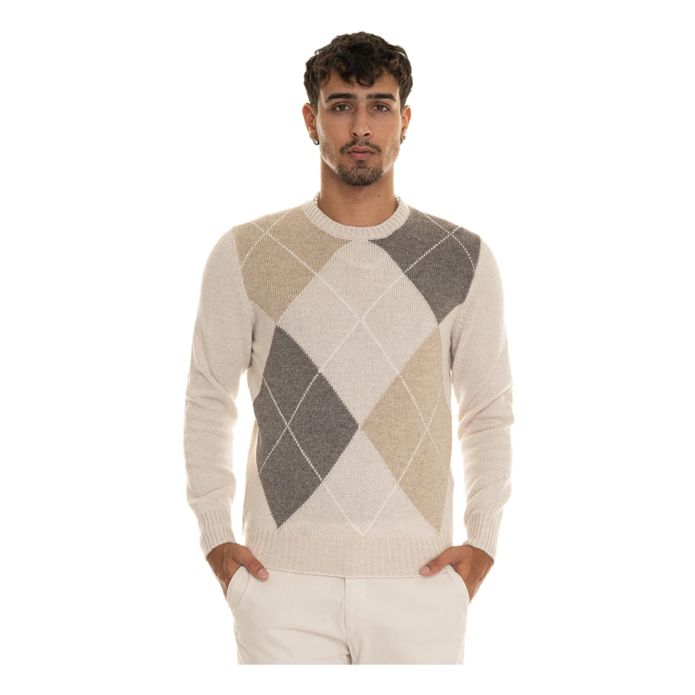 Gran Sasso Diamantpatroon Wollen Trui Multicolor Heren