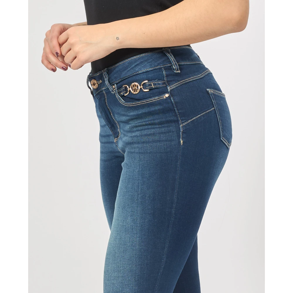 Fracomina Blauwe Cropped Push-Up Jeans Blue Dames