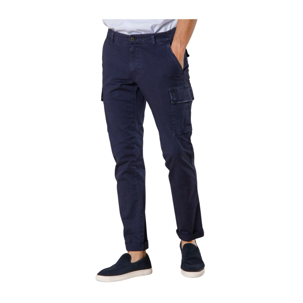 Mason's Extra Slim Cargo Broek in Blauw Marine Blue Heren