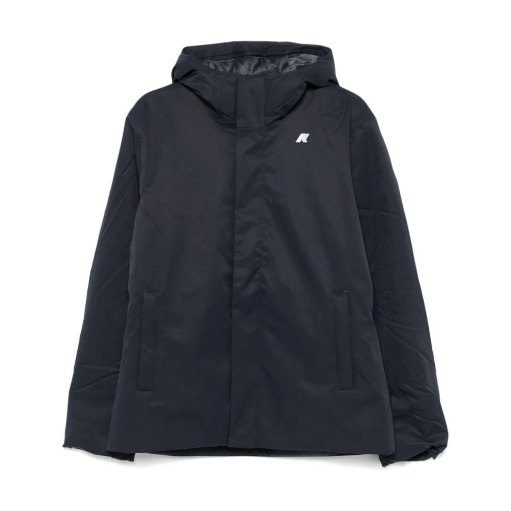 K-way Blauwe Waterdichte Winddichte Hooded Jas Blue Heren