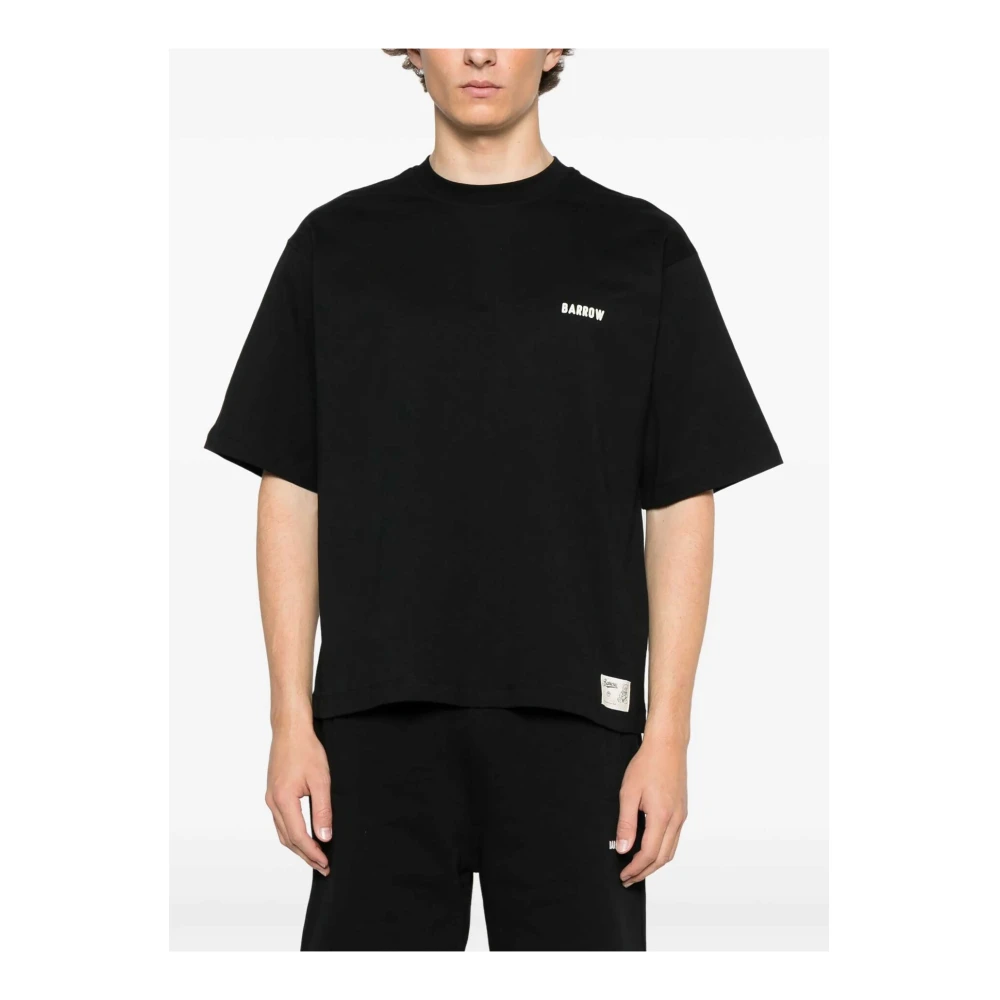 Barrow Logo Bedrukt Unisex T-shirt met Korte Mouwen Black Heren