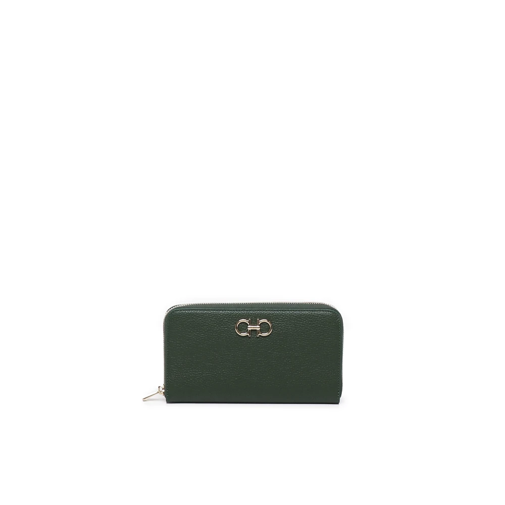 Salvatore Ferragamo Groene Portemonnee met Meerdere Vakken Green Dames