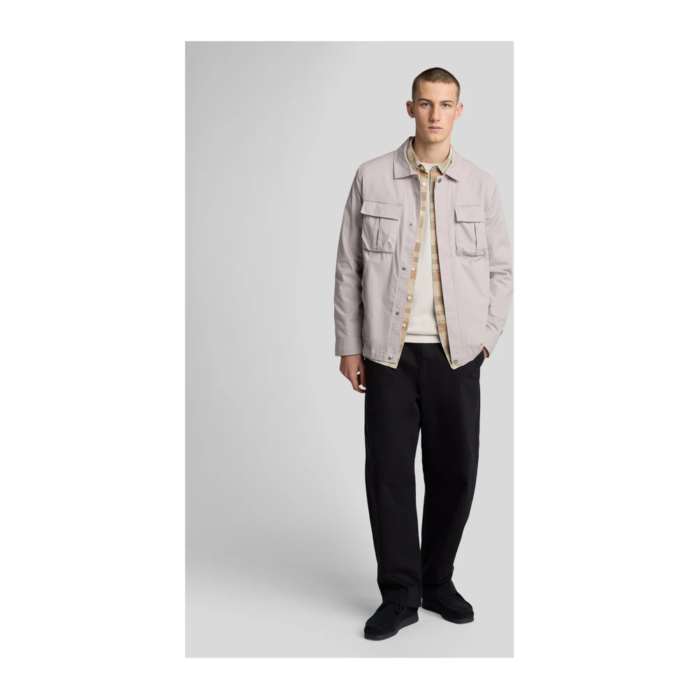 Lyle & Scott LS Geweven Shirts Ripstop Overshirt Gray Heren