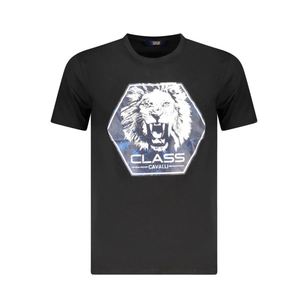 Cavalli Class , T-Shirts, Male, Black, L, Black Cotton Men T-Shirt