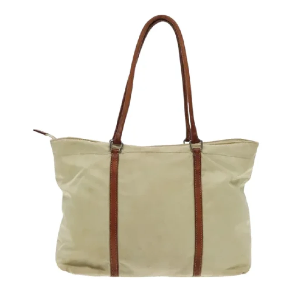 Prada Vintage Pre-owned Nylon prada-bags Beige Dames