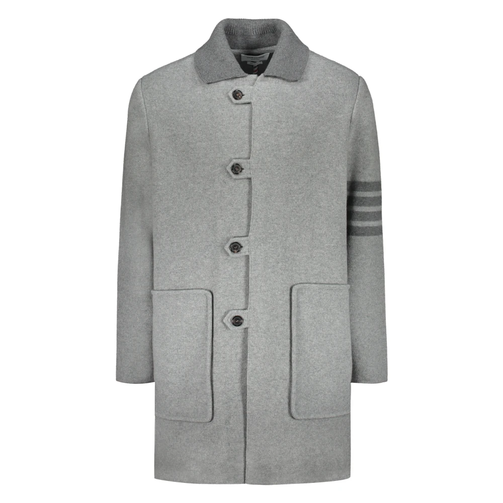 Thom Browne Gestreepte wollen jas Gray Heren