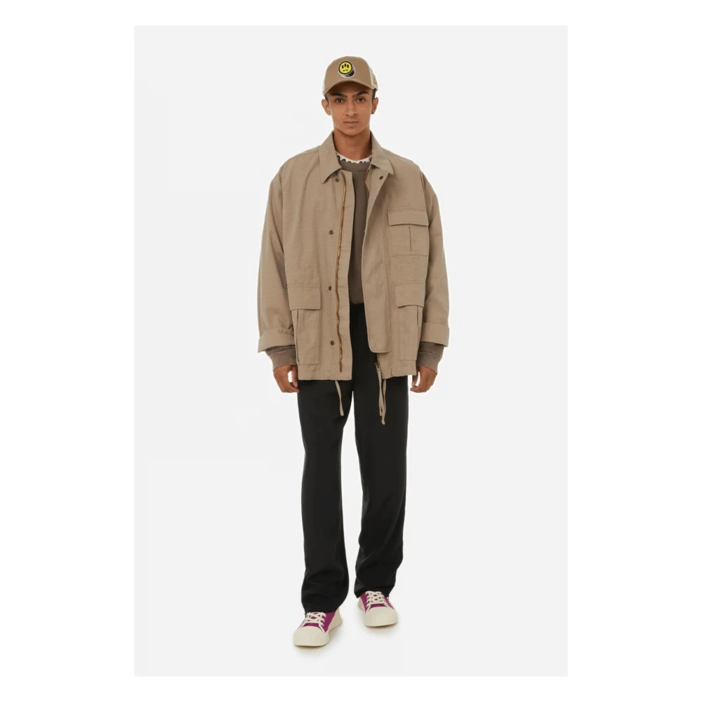 Acne Studios Beige Versterkte Katoenen Jas Beige Heren