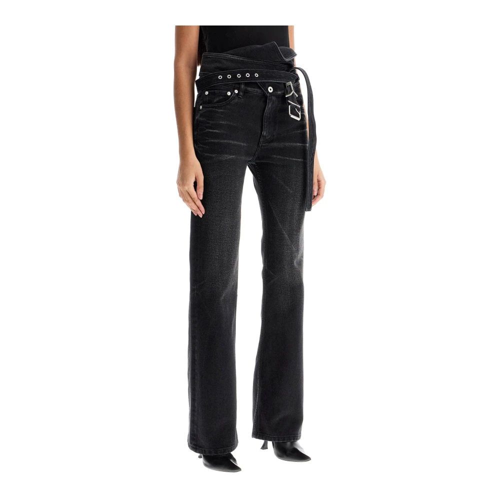 Y Project Bootcut Jeans met kruislings Black Dames