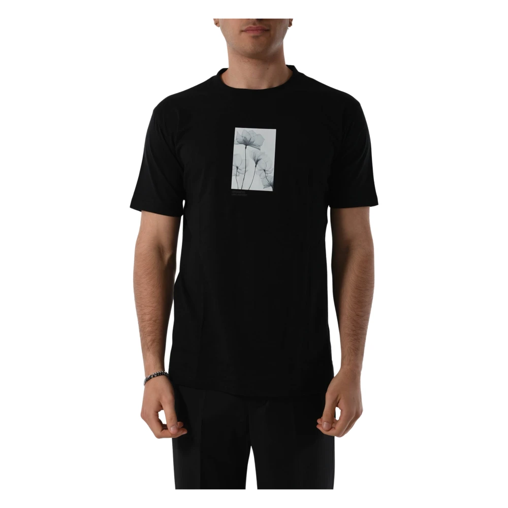 PATRIZIA PEPE Katoenen T-shirt met Frontprint Black Heren
