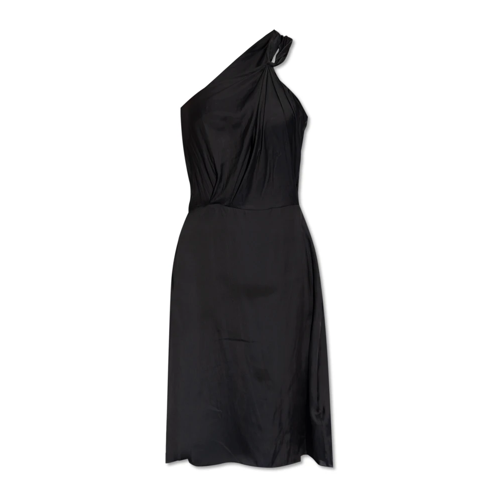 Zadig & Voltaire Razal een-schouder jurk in satijn Black Dames