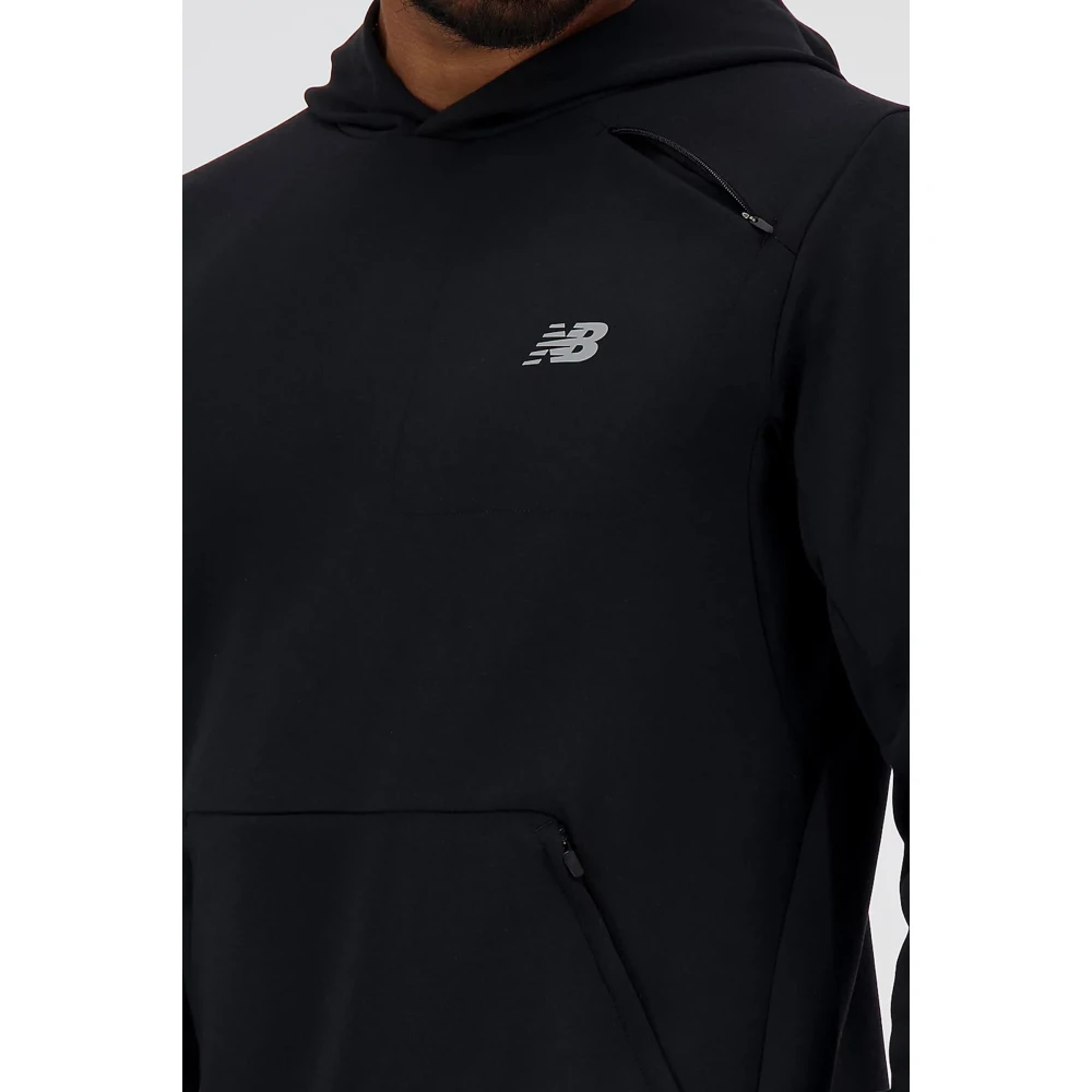 New Balance Zwarte hoodie met sneldrogende technologie Black Heren