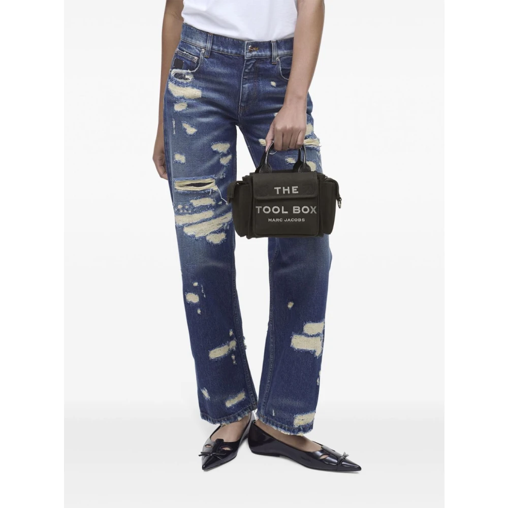 Marc Jacobs Canvas Logo Print Zwarte Tas Black Dames