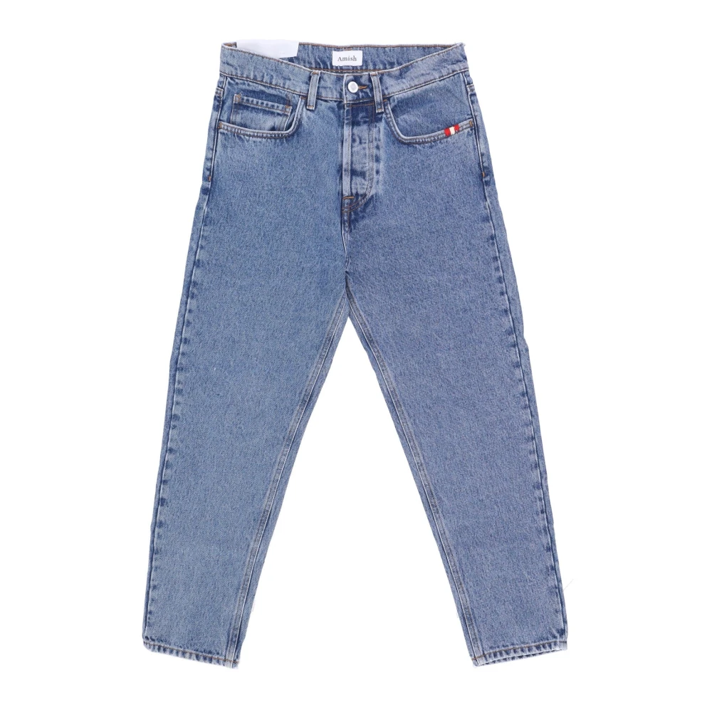 Amish Echte Stenen Slim Fit Denim Jeans Blue Heren