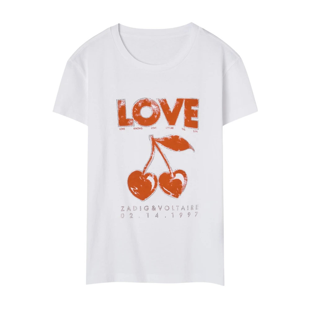 Zadig & Voltaire Cherry Love Concert Shirts White Dames