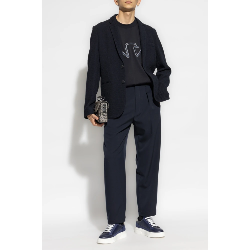 Emporio Armani Blazer gemaakt van materiaal met speciale textuur Blue Heren