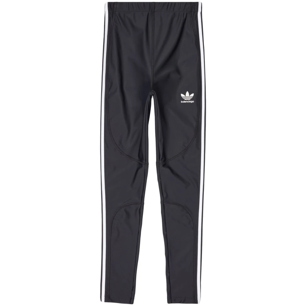 Adidas Women's Black Athletic Leggings With 3-Stripes - Training Trousers & Tights - Xs - Sport
